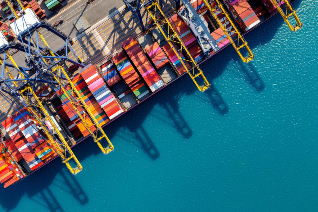 Cargo ships at the Port of Baltimore handling oversized goods.